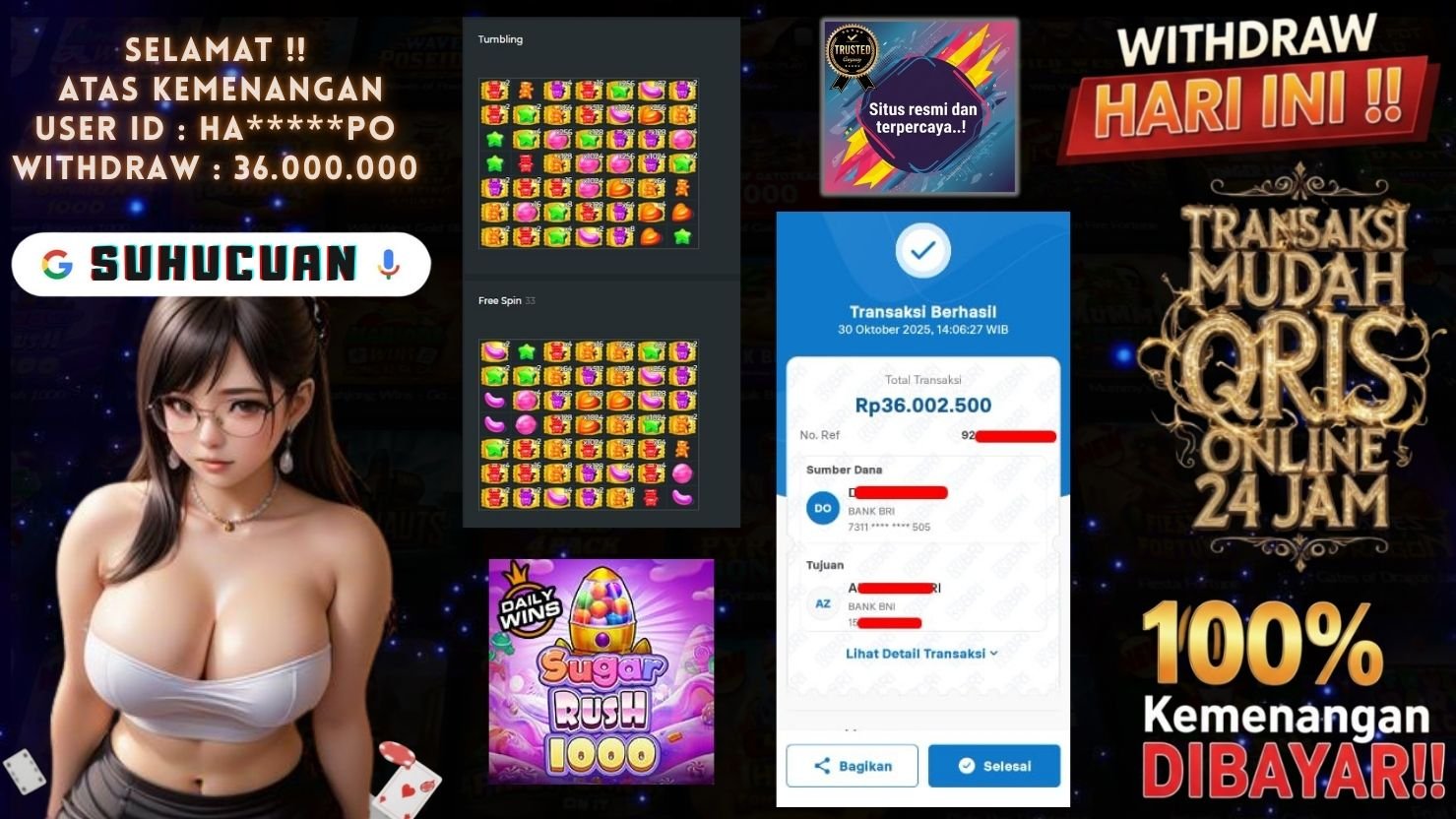 SUHUCUAN JACKPOT SLOT SUGAR RUSH 1000